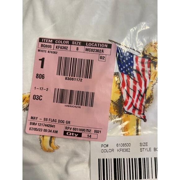NWT J. Crew Boys' White W/Patriotic Flag 4th of July Dog Graphic Tee - Picture 6 of 10